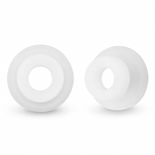 Two white FROZTIVA auger shaft seals for commercial slushy machines