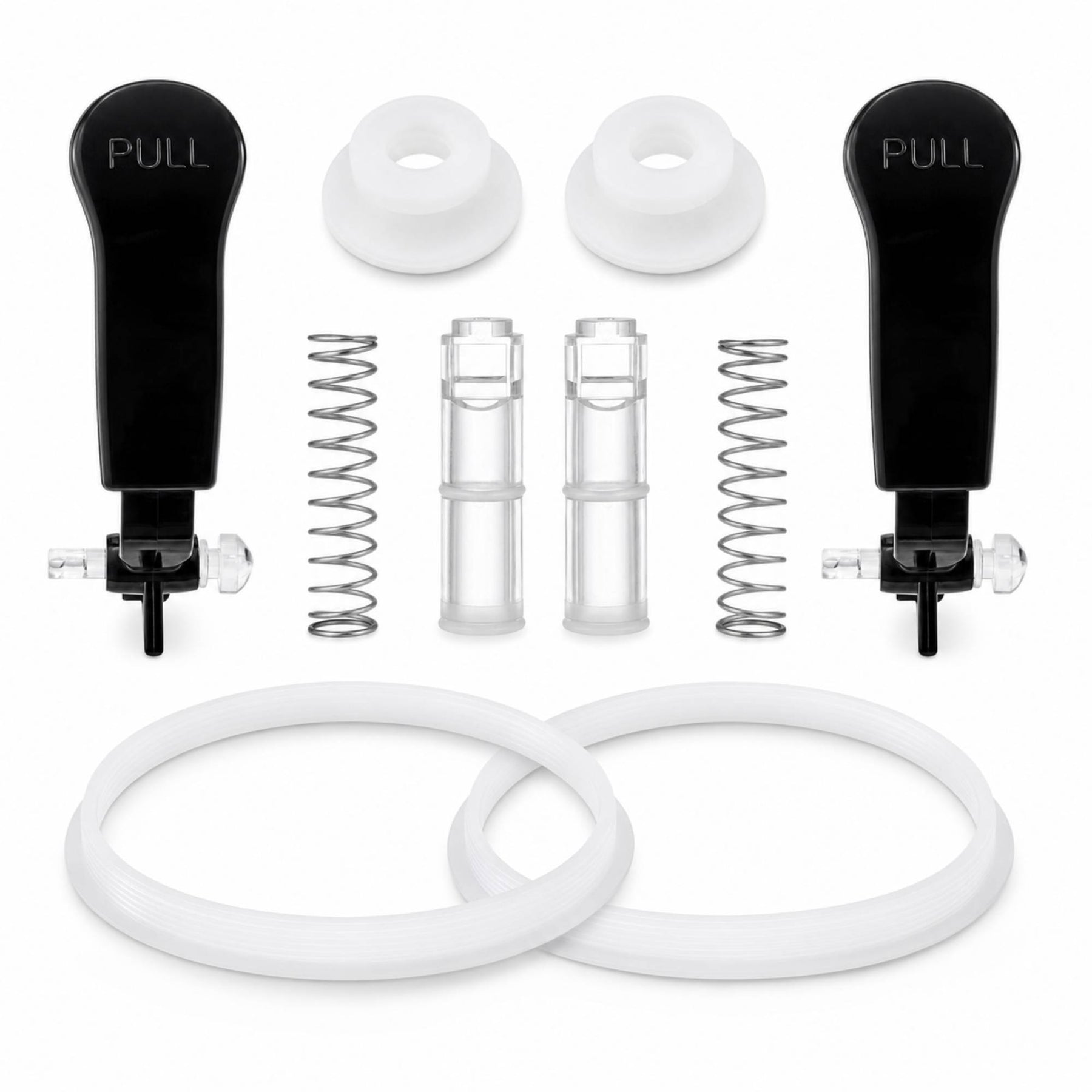 FROZTIVA 10-piece slushy machine maintenance kit with handles, pistons, springs, hopper gaskets, and auger shaft seals