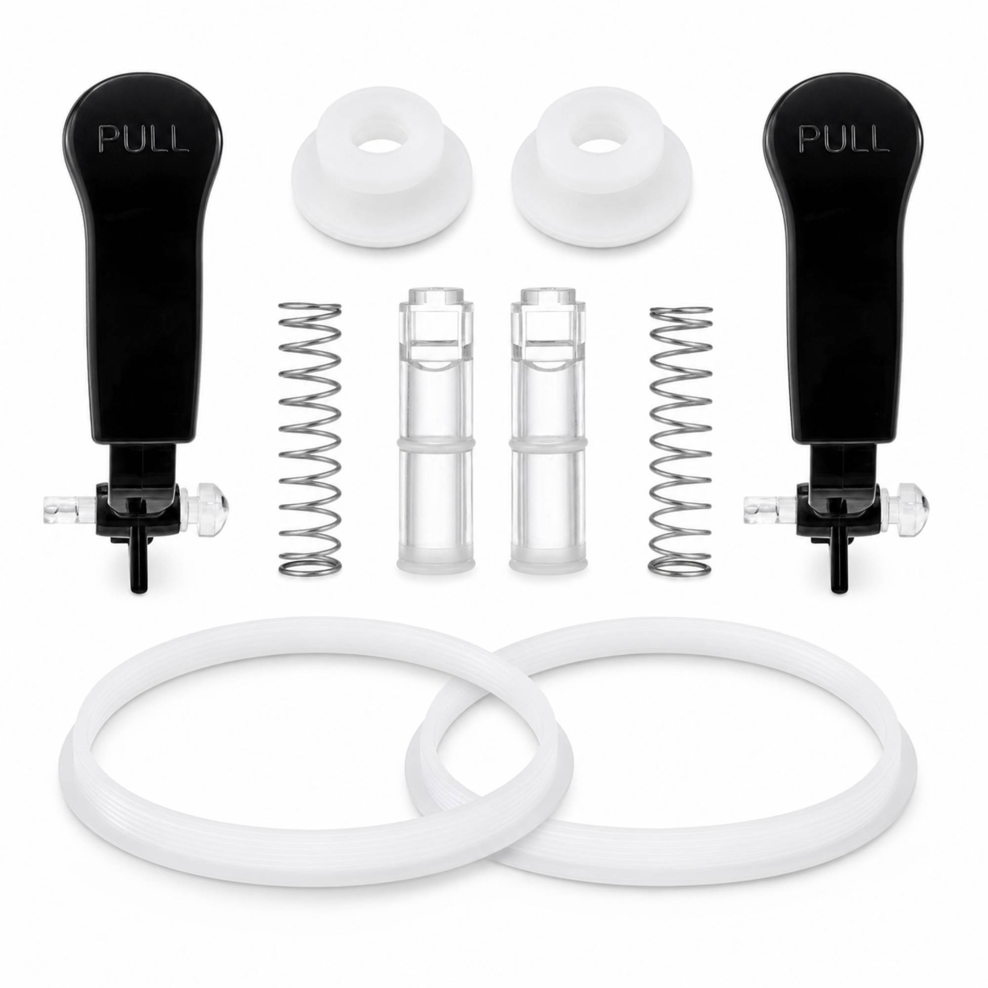 FROZTIVA 10-piece slushy machine maintenance kit with handles, pistons, springs, hopper gaskets, and auger shaft seals