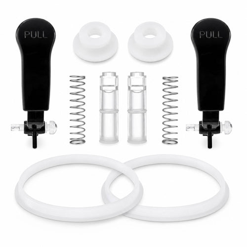 FROZTIVA 10-piece slushy machine maintenance kit with handles, pistons, springs, hopper gaskets, and auger shaft seals