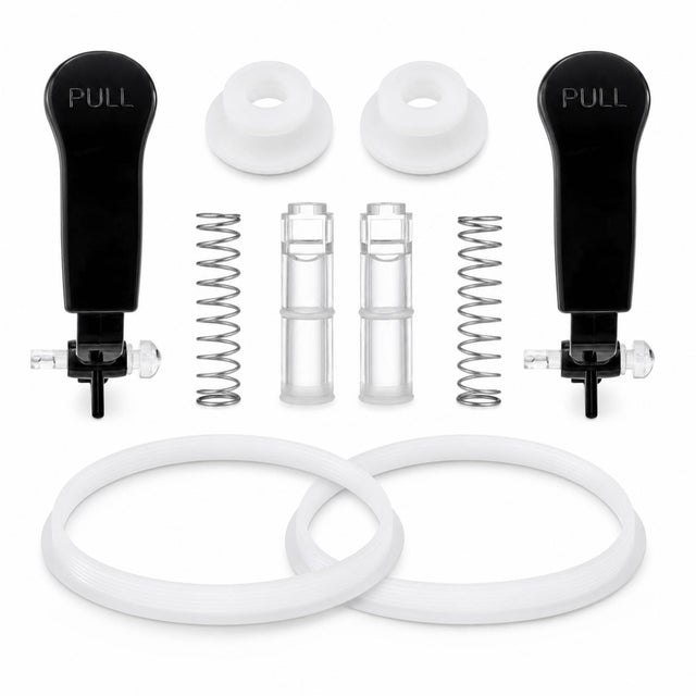 FROZTIVA 10-piece slushy machine maintenance kit with handles, pistons, springs, hopper gaskets, and auger shaft seals