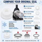 Auger shaft seal fitment guide showing 35.6 mm OD, 12.7 mm ID, and 21.7 mm height