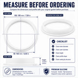 Slush machine hopper gasket measurement guide showing inside diameter, outside diameter, and height