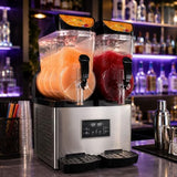 Dispenser handle installation example on a double-bowl frozen drink machine