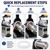 Four-step slush machine hopper gasket replacement guide