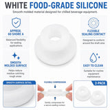 White food-grade silicone auger shaft seal with 60 Shore A hardness and flexible sealing profile