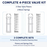 FROZTIVA four-piece slushy machine valve kit with two clear valve pistons and two return springs