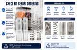 Measurement-based fitment guide for slushy machine valve pistons and return springs