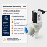 FCD180G inlet valve fitment checklist for comparing model, voltage, terminals, outlet port, and mounting bracket