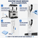 Four-step service guide for replacing a valve piston and return spring